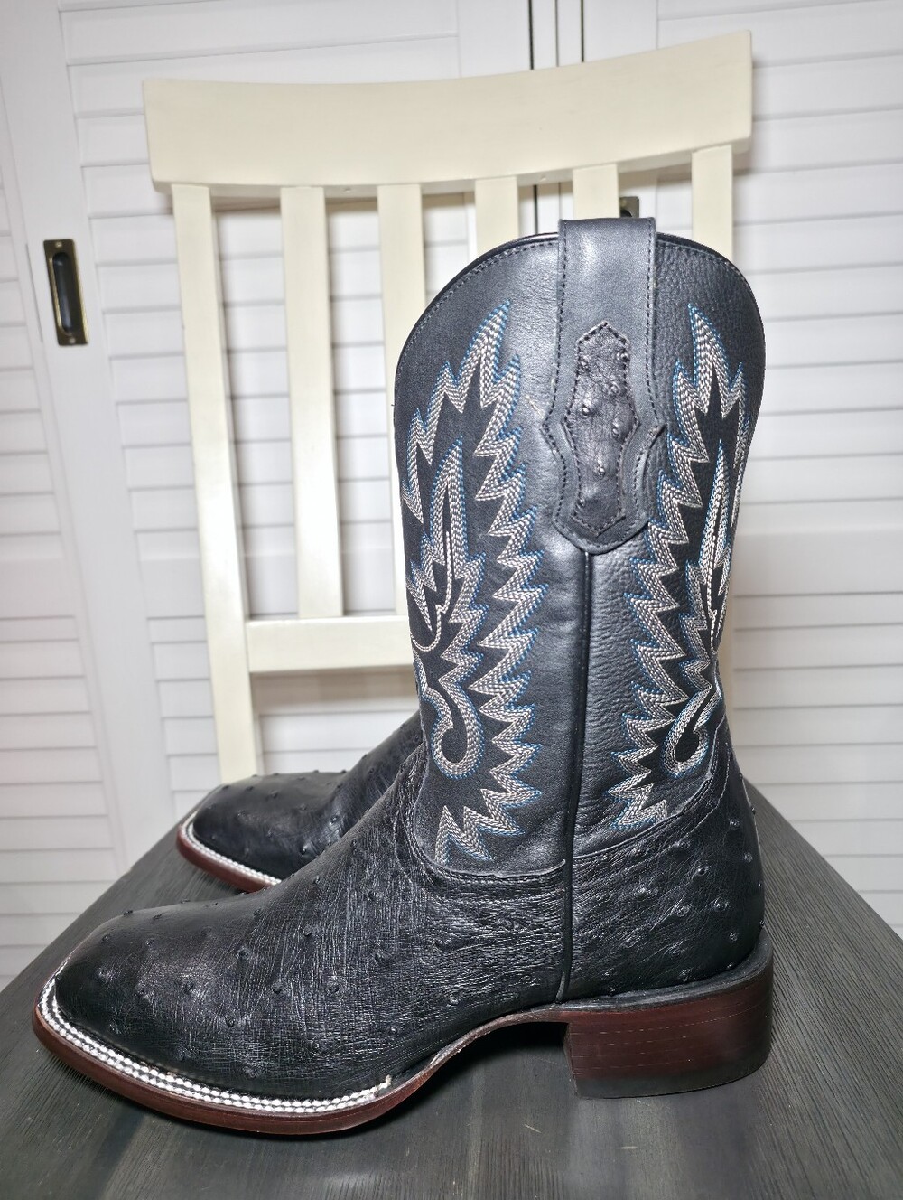 Cody James Buzzard Full Quill Ostrich Western Boot Square Toe BECJFA25L7 Sz 9.5